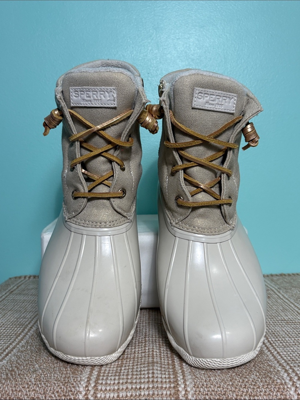 Sperry Saltwater Waterproofing Duck Boot. Leather Laces & Side Zipper. Size-10